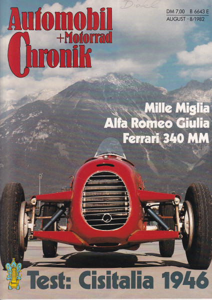 Automobil und Motorrad Chronik - 1982 - August