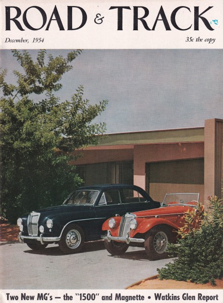 Road & Track - 1954 December - Facel Vega, MG-TF 1500, MG Magnette Sedan