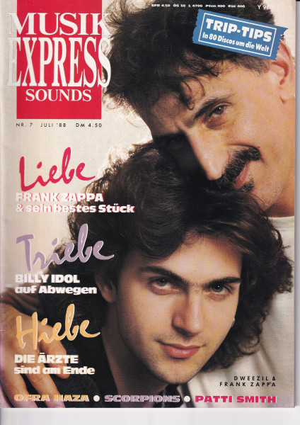 Musik Express Sounds - 1988 Juli - Frank Zappa, Billy Idol, Die Ärzte, Ofra Haza, Scorpions