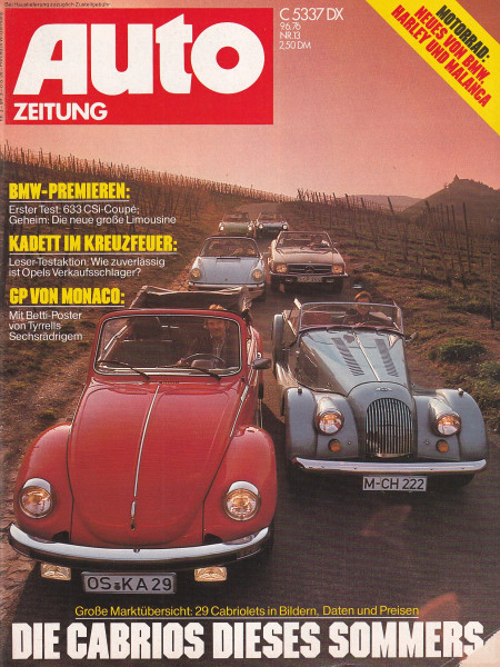 Auto Zeitung 1976 Heft 13 - 09.06.1976 - BMW 633 CSi-Coupé