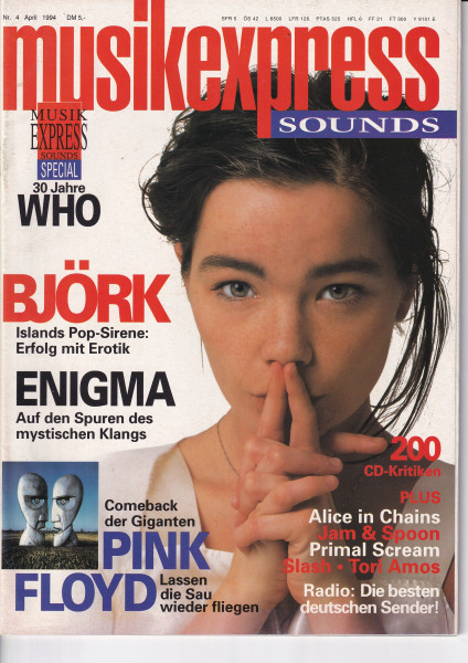 Musik Express Sounds - 1994 April - Enigma, Pink Floyd, Jam & Spoon, Björk