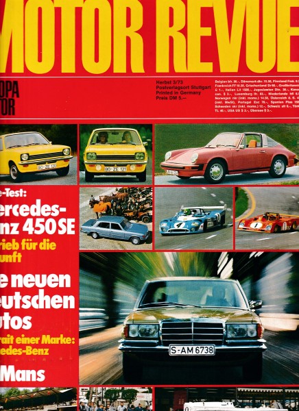 Motor Revue - Heft 87 - Herbst 1973 - Jaguar XJ-13, Ferrari 365 GT BB, Mercedes-Benz 450 SE