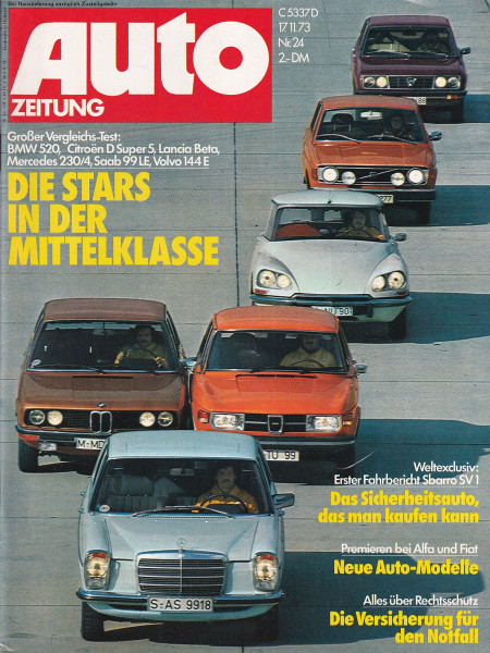 Auto Zeitung 1973 Heft 24 - 17.11.1973 - Sbarro SV1