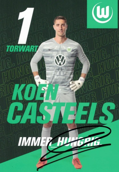 Autogrammkarte - VfL Wolfsburg - Koen Casteels - Original Signatur