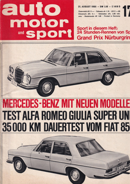 Auto Motor und Sport 1965 Heft 17-21.08.1965