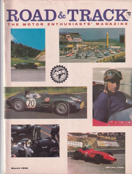 Road & Track - 1958 March - Ferrari Packard 7-34 Phaeton, Plymouth Fury, Alfa Romeo 2000 Roadster, A
