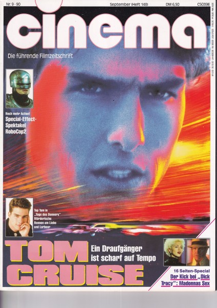 Cinema Zeitschrift, Heft Nr. 148 September 1990, Tom Cruise, Madonna, RoboCop2