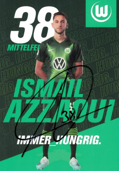 Autogrammkarte - VfL Wolfsburg - Ismail Azzaoui - Original Signatur