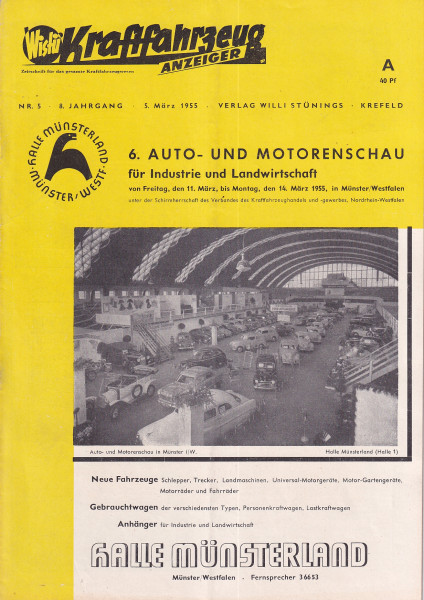 Wistü Kraftfahrzeug Anzeiger - 05. März 1955 - Nr. 5