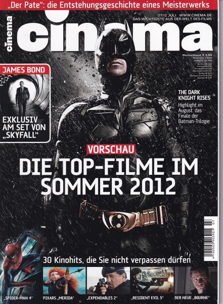 Cinema Zeitschrift, Heft Nr. 410 Juli 2012, James Bond, Skyfall, The Dark Knight Rises, Spider-Man 4