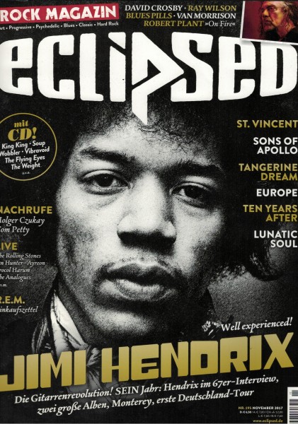 eclipsed Rock Magazin Nr. 195, 11-2017, mit CD, Jimi Hendrix