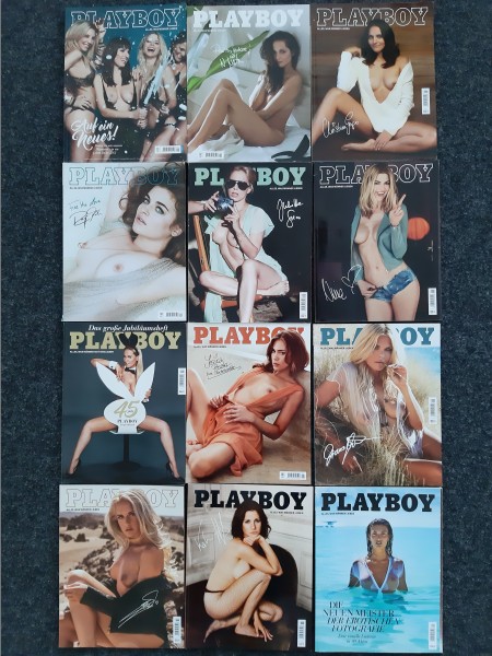 Playboy - kompletter Jahrgang 2017 - ABO-Cover - Nina Bott, Katrin Hess