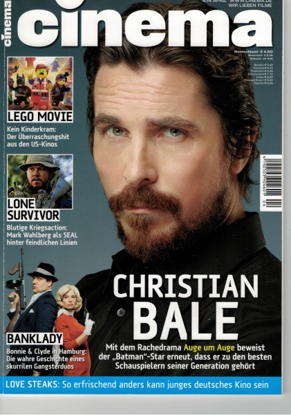 Cinema Zeitschrift, Heft Nr. 431 April 2014, Christian Bale, Mark Wahlberg, Auge um Auge