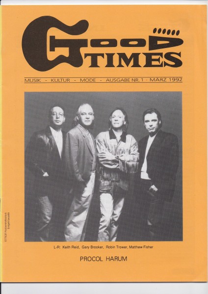 Good Times Ausgabe Nr. 1 - März 1992 - Procol Harum, Gary Brooker, Chris Farlowe