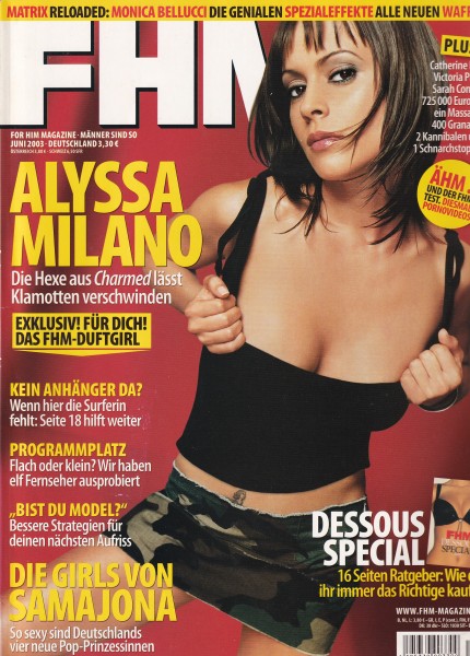 FHM - FOR HIM MAGAZINE - 2003-06 Juni - Alyssa Milano, Catherine Bell, Monica Bellucci
