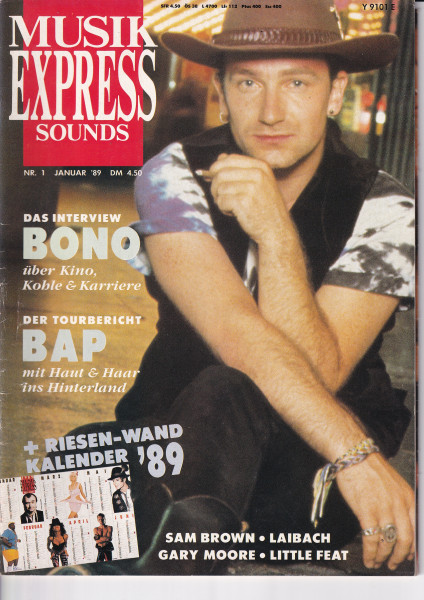 Musik Express Sounds - 1989 Januar - Bono, BAP, Sam Brown, Laibach, Gary Moore, Little Feat