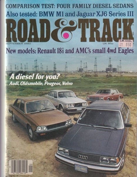 Road & Track - 1980 September - Volvo Diesel Odyssey, Renault 18i, BMW M1, Jaguar XJ6 Series III