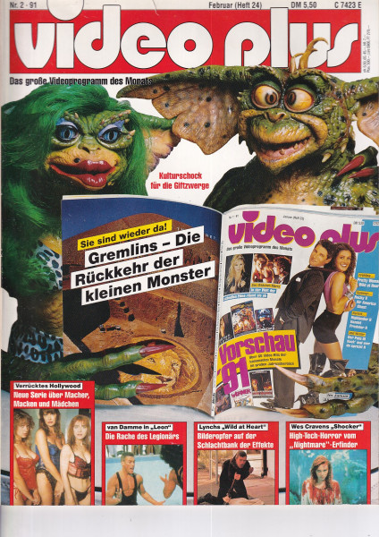 Video Plus Zeitschrift, Heft Nr. 24, Februar 1991 - Gremlins, Leon, Wild at Heart, Shocker