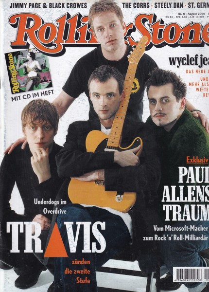 Rolling Stone 2000-08 August - Ausgabe 70 - Travis, Wyclef Jean, Paul Allen, The Corrs - mit CD