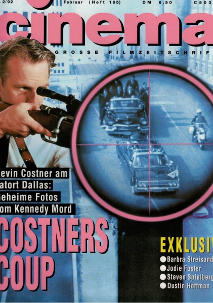 Cinema Zeitschrift, Heft Nr. 165 Februar 1992, Kevin Costner, Barbra Streisand, Jodie Foster, Dustin