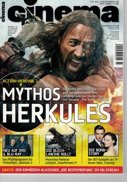 Cinema Zeitschrift, Heft Nr. 434 Juli 2014, Hercules, Sherlock 3, Transformers 4, Die Bond-Story