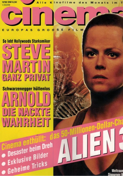 Cinema Zeitschrift, Heft Nr. 172 September 1992, Sigourney Weaver, Steve Martin, Alien 3