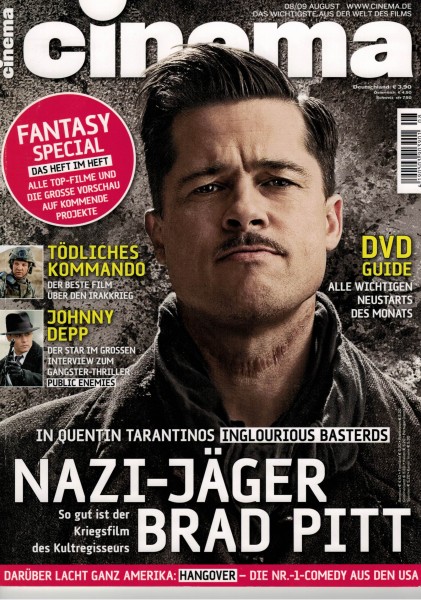 Cinema Zeitschrift, Heft Nr. 375 August 2009, Johnny Depp, Public Enemies, Brad Pitt, Hangover