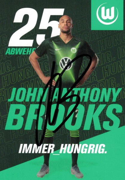 Autogrammkarte - VfL Wolfsburg - John Anthony Brooks - Original Signatur