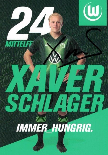 Autogrammkarte - VfL Wolfsburg - Xaver Schlager - Original Signatur