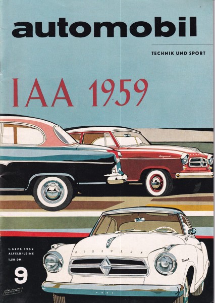 automobil - Technik und Sport - September 1959 - IAA 1959, Hansa 1100, Horch, Sunbeam Alpine