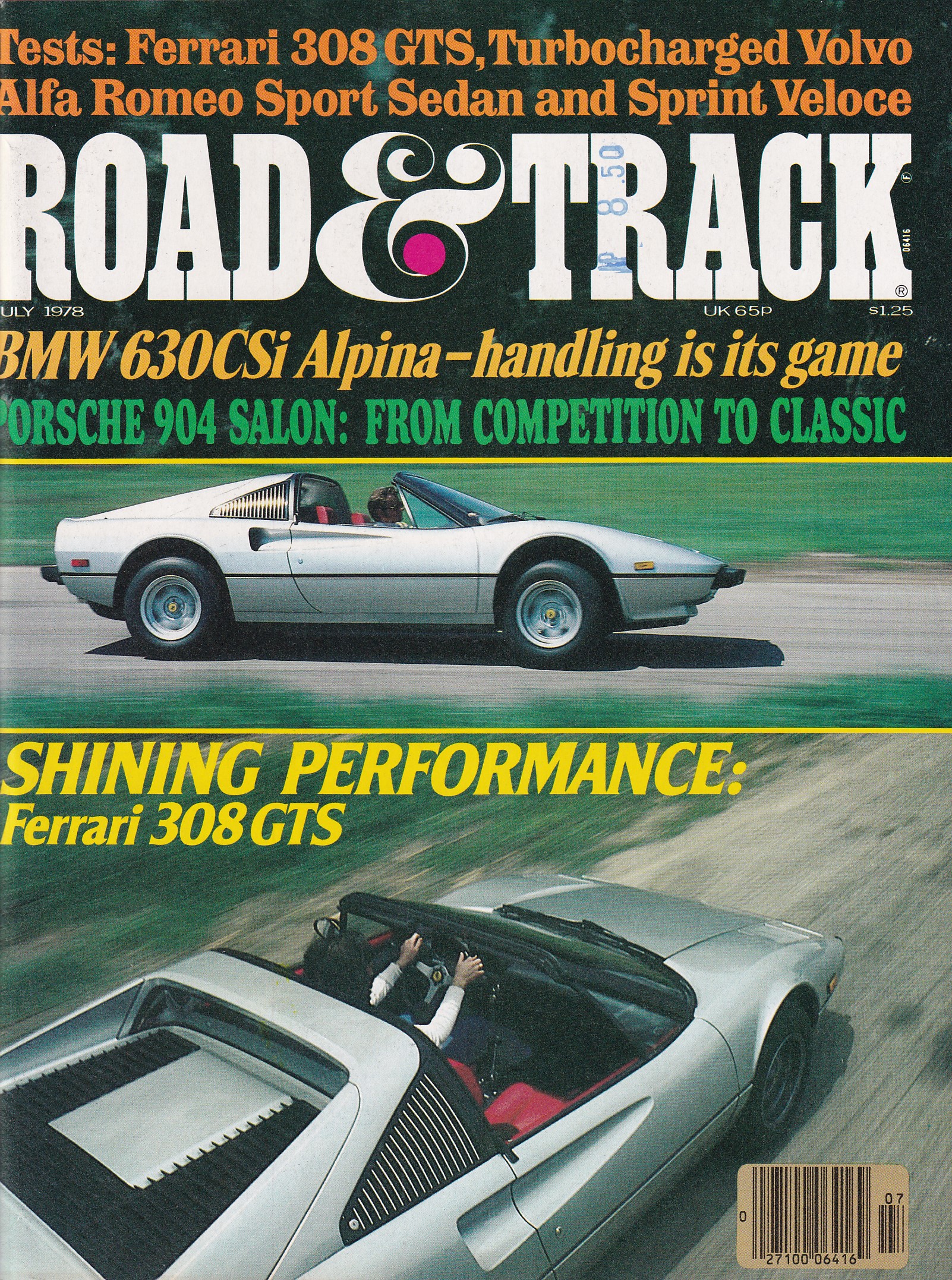 Road & Track - 1978 July - Ferrari 308 GTS, Aston Martin Vantage ...