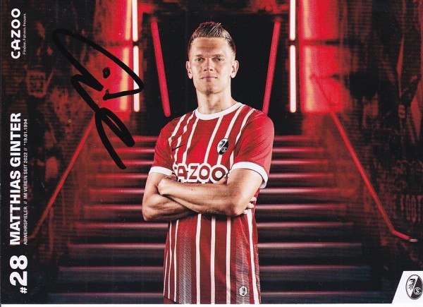 Autogrammkarte - SC Freiburg - Matthias Ginter - Original Signatur