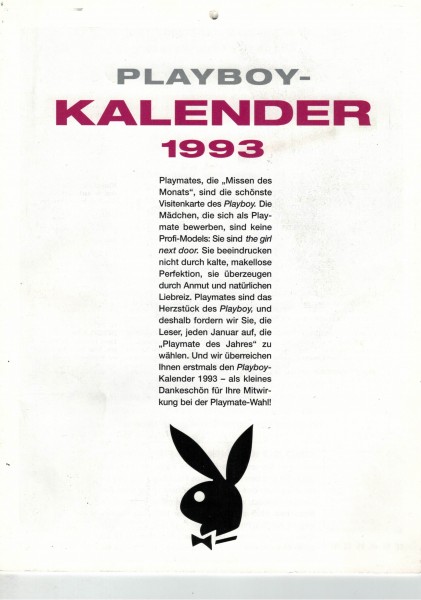 Playboy Playmate Kalender 1993
