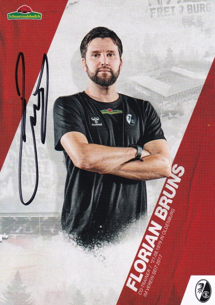 Autogrammkarte - SC Freiburg - Florian Bruns (Co-Trainer) - Original Signatur