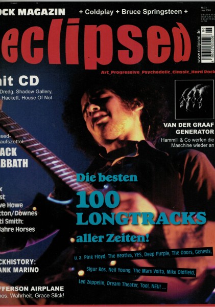 eclipsed Rock Magazin Nr. 073, 06-2005, mit CD, Coldplay, Bruce Springsteen, Jefferson Airplane