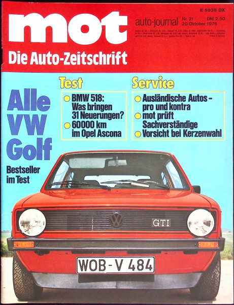 mot auto-journal - Die Auto-Zeitschrift - 1976 - Nr. 21 - 20.10.1976