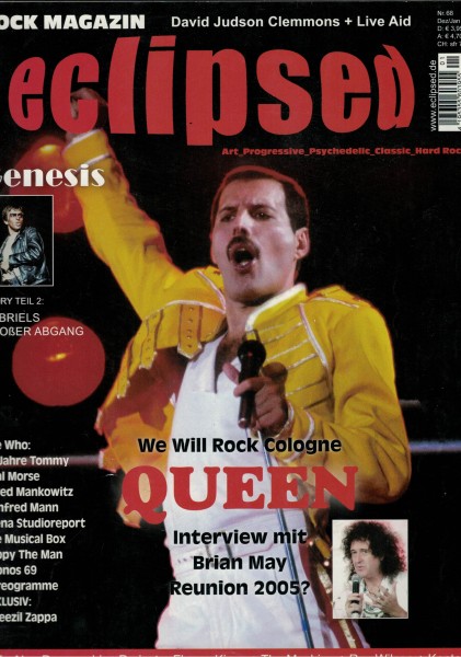 eclipsed Rock Magazin Nr. 068, 12-2004, mit CD, Queen, Neal Morse, Live Aid, Gered Mankowitz