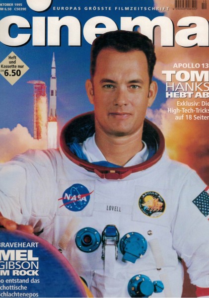 Cinema Zeitschrift, Heft Nr. 209 Oktober 1995, Tom Hanks, Apollo 13, Mel Gibson, Braveheart