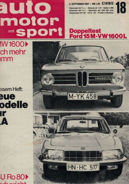 Auto Motor und Sport 1967 Heft 18-02.09.1967