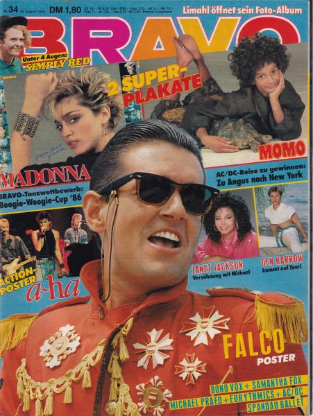 Bravo - 1986 Nr. 34 - 14.08.1986 - Level 42, James Spader, A-Ha, Boiy George, Dieter Bohlen, Janet J