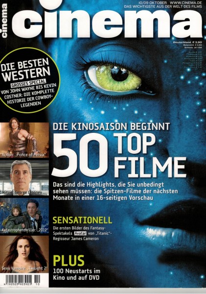 Cinema Zeitschrift, Heft Nr. 377 Oktober 2009, Prince of Persia, George Clooney, Twilight 2, Avatar