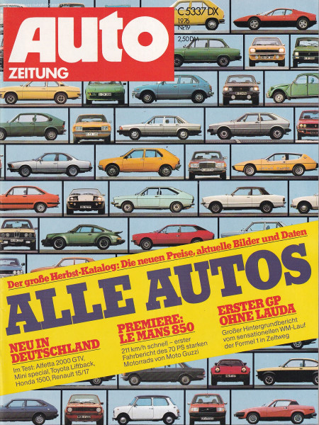 Auto Zeitung 1976 Heft 19 - 01.09.1976 - Alfetta 2000 GTV, Toyota Liftback, Honda 1500