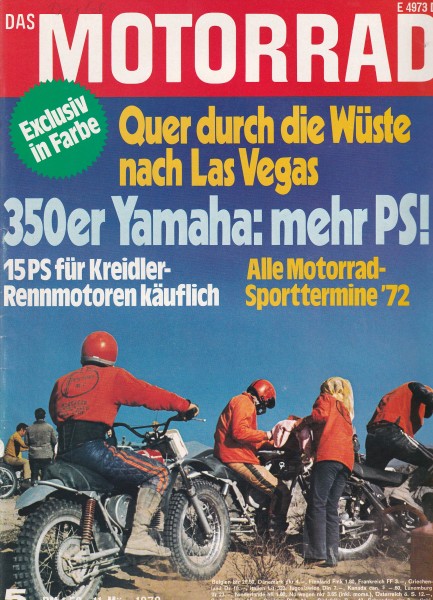 Das Motorrad - 1972 - Heft 05 - Honda CB 50, Suzuki TR 750, Yamaha R 5, Starlite GT 50