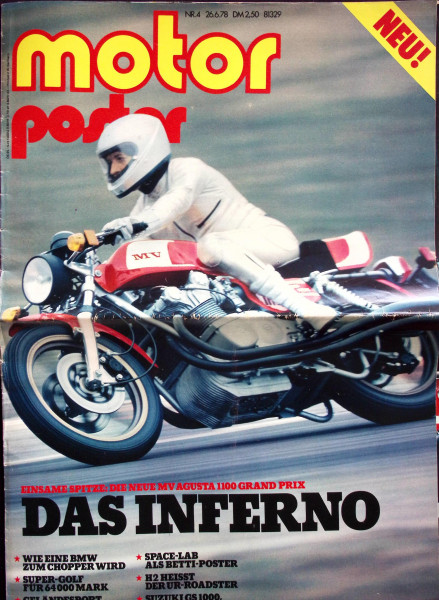 Motor Poster - 26.06.1978 - Nr. 4 - Suzuki GS 1000, Honda Monkey King Kong Special, Ferrari 308 GT S
