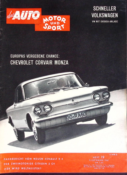 Auto Motor und Sport 1961 Heft 19-09.09.1961