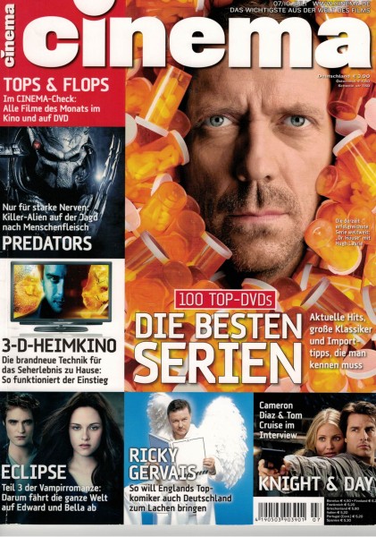 Cinema Zeitschrift, Heft Nr. 386 Juli 2010, Predators, Eclipse, Ricky Gervais, Cameron Diaz, Tom Cru