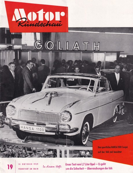 Motor Rundschau 1959 Heft 19 - 10.10.1959 - Opel Olympia-Rekord, BMW 700