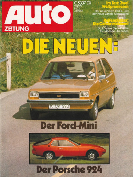 Auto Zeitung 1975 Heft 23 - 29.10.1975 - Porsche 924, Ford-Mini, Volvo 66 GL, Lancia Montecarlo