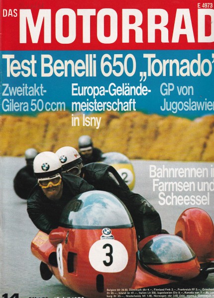 Das Motorrad - 1972 - Heft 14 - Motobi-Benelli Tornado 650, Gilera 50