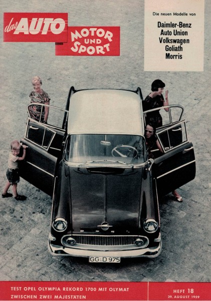 Auto Motor und Sport 1959 Heft 18 - 29.08.1959 - Opel Olympia Rekord 1700 mit Olymat